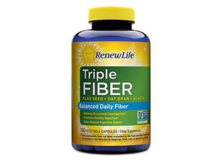 Triple Fiber 150 Veg Caps By Renew Life Sale