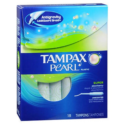 Tampax Pearl Tampons With Plastic Applicators Super Absorbency Unscented 18 each By Tampax Online now