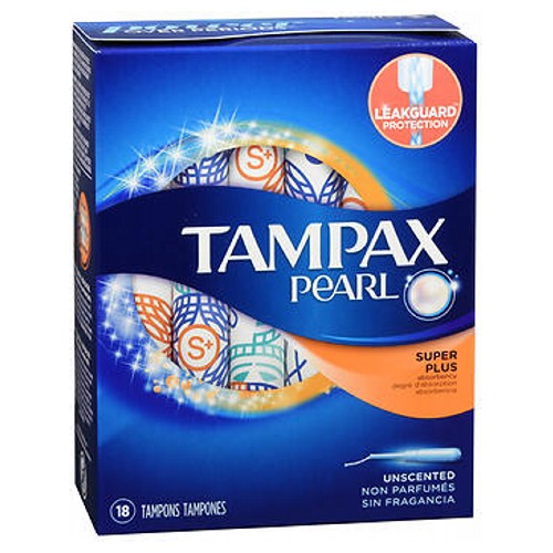 Tampax Pearl Plastic Super Plus Tampons Unscented 18 each By Tampax Supply