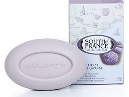 French Milled Oval Soap Lavender Fields 6 oz By South Of France Soaps Online now