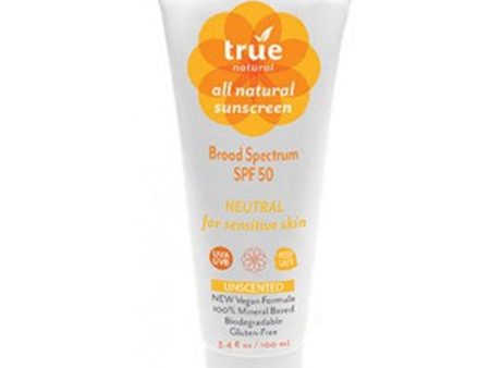 All Natural Sunscreen SPF 50 Unscented 3.4 Oz By True Natural Online Sale