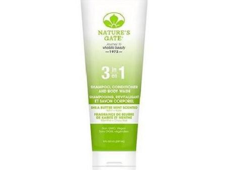 3-In-1 Shampoo Conditioner Body Wash Shea Butter Mint 8 Oz By Nature s Gate Hot on Sale