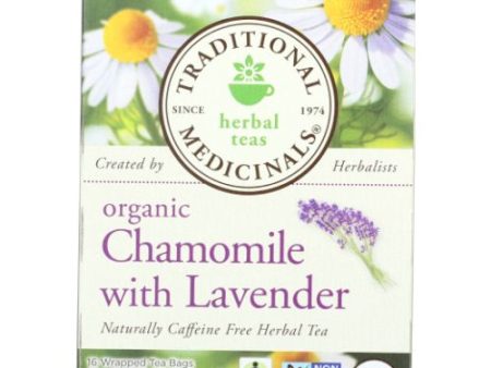 Organic Chamomile with Lavender Tea W lavender 16 Bags By Traditional Medicinals on Sale