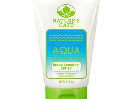 Aqua Broad Spectrum Sunscreen SPF 50 4 oz By Nature s Gate For Discount