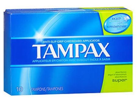 Tampax Tampons With Flushable Applicator Super Absorbency 10 each By Tampax Supply