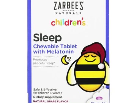 Children s Sleep with Melatonin Supplement Grape 30 Chewable Tablets By Zarbees Sale