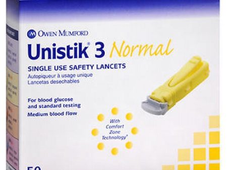 Unistik 3 Normal Safety Lancets 50 each By Owen Mumford Online